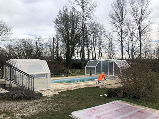 Réparation abri piscine haut